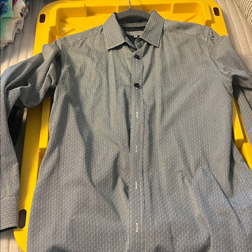 Ted Baker Black and White Patterned Dress Shirt